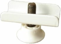 Опора регулируемая М8 с металлической скобой под плиту 16 мм с пяткой Ф27 мм  белый