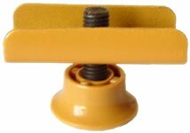 Опора регулируемая М8 с металлической скобой под плиту 16 мм с пяткой Ф27 мм  бежевый