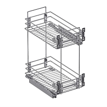 Корзина ЮММ 400мм 2 яруса, 400*360*450*530мм, с направляющими, хром