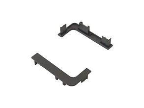 Заглушки для профиля алюминевый L-образный, черные полые (комплект 2шт)