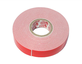 Скотч двухсторонний 19мм*10м, красный
