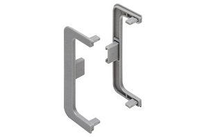 Заглушки для профиля алюминевый С-образный, серая пластмасса (комплект 2шт)