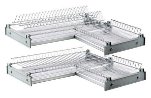 Посудосушитель 2-х ярусный, угловой, 600х600мм, хром