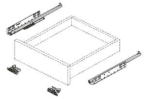 Направляющие скрытого монтажа 3/4 открывание SoftClose, 450мм