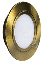 Светильник мебельный галогенный встраиваемый с лампой, античная бронза, стекло матовое, кабель 12см