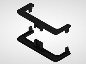 Заглушки для профиля алюминевый С-образный, черные полые (комплект 2шт)
