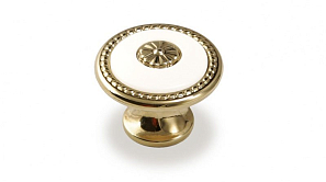 Ручка-грибок FB-027-000 золото/белый