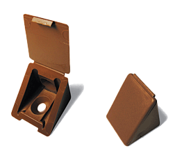 Уголок-стяжка пластмассовый на 2 шурупа коричневый