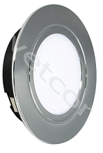 Светильник мебельный галогенный встраиваемый с лампой, хром, стекло матовое, кабель 12см