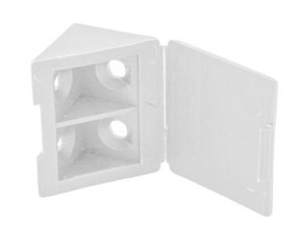 Уголок-стяжка пластмассовый на 4 шурупа белый