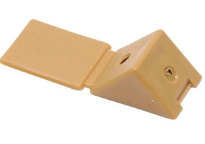 Уголок-стяжка пластмассовый на 2 шурупа темно-желтый