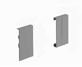 Угловой соед для перед панели внутр ящика 70мм, комплект - 2 шт, серый