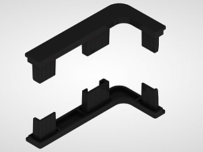 Заглушки для профиля алюминевый L-образный, черный (комплект 2шт)