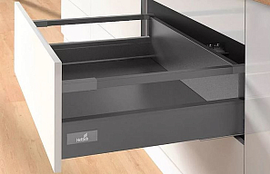Комплект ящика InnoTech ATIRA  полного выдвижения с Silent System, h=144мм, l=470мм, цвет Антрацит
