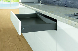 Комплект ящика InnoTech ATIRA  полного выдвижения с Silent System, h=70мм, l=420мм, цвет Антрацит