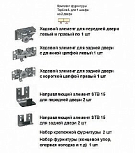 Комплект фурнитуры TopLine L для 2 дверей, передняя дверь справа, с ограничением хода, профиль передний, толщиной 25мм