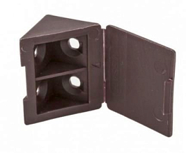 Уголок-стяжка пластмассовый на 4 шурупа коричневый