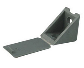 Уголок-стяжка пластмассовый на 2 шурупа серый металлик