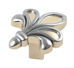 Ручка-кнопка, RC423CP/W.4, хром, белый/40