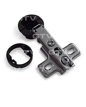 Петля накладная для стекл. дверей + круглая крышка хром, GTV