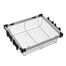 Корзина для белья полного выдвижения WW-KOSZD60-10, 564*460*190, белая с доводчиком