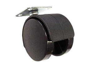 Опора колесная d=50мм, с площадкой, без тормоза, черная/240