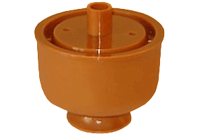 Опора желтая регулируемая в пластмассовом корпусе  D50 мм, H=30-45 мм, самоустанавливающаяся с шестигранни