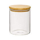 Банка с бамбуковой крышкой, Д100, Ш100, В120, 750мл, прозрачный