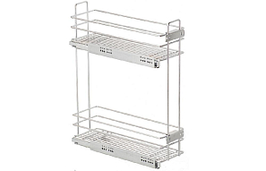 Корзина ЮММ 150мм 2 яруса, 100*450*530мм, боковое крепление без направляющих, хром