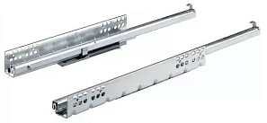 Скрытая направляющая частичного выдвижения с доводчиком 450мм, Quadro25HD SS левая НАСАДНОЙ МОНТАЖ