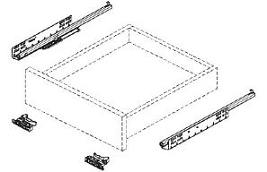 Направляющие скрытого монтажа 3/4 открывание SoftClose, 350мм (658-H-831-00)