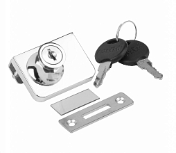 Замок мебельный для стеклянных дверей, BOYARD, серебро/12