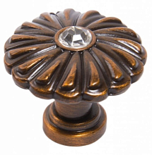 Ручка-кнопка, RC409BAВ.4, брашированная старинная латунь/60