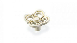 Ручка-кнопка FB-058-000 золото прованс/1013 жемчужно-белый матовый